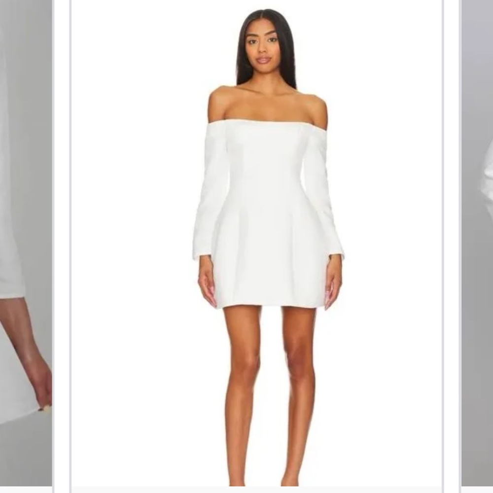 Elliatt Off-Shoulder White Long Sleeve Dress